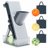 Gelrova Cortador de Verduras Profesional 4 en 1, Ajustable Cortador de Verdura, Espada Rodajas/Juliana para Tocino, Zanahorias, Pepino, Limón, Patata