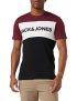 JACK & JONES Jjelogo Blocking tee SS Noos Camiseta, Multicolor (Red/Port Royale), M para Hombre