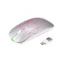 Zienstar Ratón Inalámbrico LED Recargable,Clic Silencioso,2,4G con Receptor USB y USB C 2 en 1 (Plata)