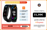 Xiaomi pulsera inteligente Mi Band 6, reloj con Pantalla AMOLED, monitor de oxígeno en sangre y Fitness, resistente al agua, Bluetooth, 2021;  4€ Código: 4VERANOALI|Pulseras inteligentes|