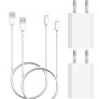 Cargador Phone, 4-Pack 1A/5V Movil Pared Enchufe Adaptador y Dos 1M Cable Replacement para Phone XS MAX/XR, X/10, 8/8 Plus, 7/7 Plus, 6/6S Plus, 5S/5C/SE 2020