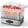 Deshidratador de Alimentos 240W Aigostar Crispy, Deshidratador con 5 Bandejas Altura Regulable, Pantalla LCD, Temporizador 99H y Temperatura Ajustable, Deshidratadora de Frutas y Verduras, Sin BPA