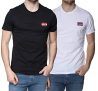 Levi’s 2pk Crewneck Graphic Camiseta, Multicolor (2 Pack Sw White/Mineral Black 0000), Medium (Pack de 2) para Hombre