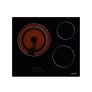 Cata BK Placas Vitrocerámica | Modelo TD 6003 | 3 Zonas de Cocción High Light | Ancho de 59 cm | 9 Niveles Regulables | Potencia Total 5,4kW | Color Negro, 1800 W, Cerámica