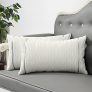 SUNBEAUTY Funda Cojin 30×50 Blanco Terciopelo Fundas de Cojines Rectangulares Decorativos con Rayas de Plata 2pcs Cushion Cover para Cama Sofá Sala de Estar Dormitorio Silla Coche Decoracion