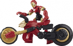 Marvel Bend and Flex, Figura de acción de Iron Man Piloto Flex, Figura de 15 cm y Mmoto para niños a Partir de 6 años