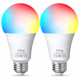 Bombilla Inteligente Alexa E27, Fitop RGBCW Bombilla Led Wifi Lámpara 10W 1000LM, Compatible con Alexa Google Home Siri, 2200-6500K Luz Inteligente Bombilla, 2 Paquete