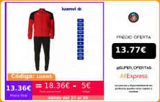 Luanvi Chándal Nocaut Set De Entrenamiento Actividades Deportivas Hombre Rojo Y Negro Tallas De La 5XS A La 3XL|Sets de ejercicio y entrenamiento|