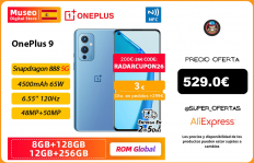 OnePlus 9, ROM global Oxygen OS, 8GB RAM 128GB ROM, teléfono móvil Snapdragon 888 5G, pantalla AMOLED fluida de 6,55» 120Hz, triple cámara trasera de 50MP, carga Warp Charge 65T 4500mAh|Teléfonos móviles|