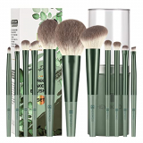 HEYMKGO Set Brochas de Maquillaje Profesional Pinceles Maquillaje Makeup Brushes Synthetic Kabuki con Contenedor Redondo para Base de Maquillaje Rubor Sombra de Ojos Poder Facial