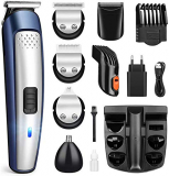 Cortapelos Electrónico Cortapelos Profesional Hombre Barbero,Cortapelos Nariz y Orejas,Maquina de pelar,Máquina de Afeitar, Recortadora Barba y PrecisiónImpermeable 8 en 1 Afeitar de Barba/Cara/Cuerpo
