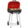 Outsunny Barbacoa de Carbón Picnic con Ruedas y Estante Parilla de Carbón Vegetal BBQ Jardín Exterior Ahumador Parilla Acampada 45×47.5x70cm