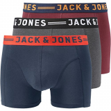 JACK & JONES JACLICHFIELD TRUNKS 3 PACK, Bóxer Hombre, Multicolor (Burgundy), Small