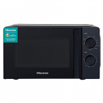 Hisense H20MOBS1HG – Microondas con Grill, Capacidad de 20 L, 700 W de Potencia,900 W Grill, 5 Niveles, Temporizador 30 Min, Modo Descongelar, Tirador, Acabado Negro