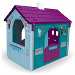 INJUSA – Casa de Juguete Frozen Color Azul Recomendada a Niños +3 Años con 2 Puertas de Acceso con Buzón y Pestillo y 2 Ventanas