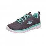 Skechers Graceful-Get Connected, Zapatillas Mujer, Gris (Ccgr Black Mesh), 38 EU