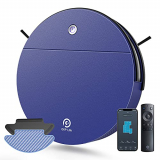 OKP Robot Aspirador, Robot Aspirador y Fregasuelos 2000Pa con Batería de 1800mAh, Aspiradora Robot Óptimo para Mascotas, 100 min Autonomía, Compatible con Alexa & Google Home K3 (Azul)