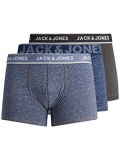 JACK & JONES Boxershorts Bóxer, Detalle: melange gris oscuro – Blazer azul marino denim celeste, M para Hombre