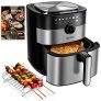 Hoepaid Freidora de Aire Sin Aceite 5.5L, Pantalla Digital LED, Ocho Modos Preestablecidos, PantallaTáctil y Perilla en Uno, Adecuada para Oficina, Hogar o Fiesta, Freidora de Aire Caliente de 1750 W