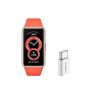 Huawei Band 6 – Pulsera de actividad con monitorización de Oxígeno en sangre (SpO2) 24horas y Adaptador USB-C, Pantalla FullView de 1.47 pulgadas, Batería para dos semanas, Naranja