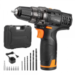 Taladro Atornillador 12V, Inalámbrico, Taladro Atornillador electrónico, Mandril de metal, Juego de brocas compactas de 2 velocidades con 13 accesorios, Batería 2000 mAh carga rápida 1h, PCD01B