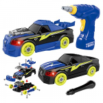 GILOBABAY Coches de Juguetes con Sonidos y Luces ,Desmonte el Juguete la Herramienta,Juegos de Montaje para niños ,Juguetes niños 3 4 5 6 7 años