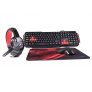 MARSGAMING Mars Gaming MRCP1, Pack 4en1 Teclado,Cascos, Ratón 2800DPI y Alfombrilla 35x25cm