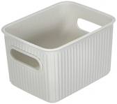 Tatay Caja Organizadora Rectangular Baobab, 1,5L de Capacidad, de Polipropileno, Libre de BPA, Color Blanco Pergamón, Medidas 12.5 x 16.4 x 10 cm