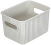 Tatay Caja Organizadora Rectangular Baobab, 1,5L de Capacidad, de Polipropileno, Libre de BPA, Color Blanco Pergamón, Medidas 12.5 x 16.4 x 10 cm