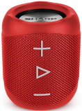 Sharp GX-BT180(RD) – Altavoz Bluetooth portátil 14 W estéreo, bajos profundos, hasta 10 horas, recargable, impermeable IP56, micrófono para llamadas, con Voice Assistant, rojo