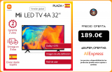 CODE :  19€ / 150€ →MAYESP19  Xiaomi Televisor inteligente Mi LED 4A, 32 pulgadas, 1G + 8G, almacenamiento, Dolby + DTS, compatible con Netflix, Google, Wifi, Android|Smart TV|