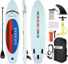 ANCHEER Tabla de Remo Inflable de pie, Tabla de Sup con Accesorios de Primera Calidad Que Incluyen Mochila de Transporte, Paleta Ajustable, Aleta Inferior, Correa de Bobina, Bomba de Mano