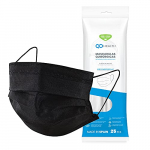 QD HEALTH Mascarillas quirúrgicas Fabricadas en España – Color negro – Packs de 50,100 o 200 unidades Tipo IIR – No reutilizables – Desechables – Homologadas (Pack de 100)
