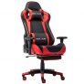 NOKAXUS – Silla de Oficina para Videojuegos tamaño Grande Respaldo Alto Asiento de Carreras con masajeador Soporte Lumbar y reposapiés retráctil Ajuste de 90-180 Grados del Respaldo (Yk-6008-red)