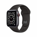 Apple Watch Series 6 (GPS + Cellular, 40 mm) Caja de Aluminio en Gris Espacial – Correa Deportiva Negra