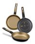 BRA Terra – Set de 3 sartenes, aluminio fundido, aptas para todo tipo de cocinas, incluido inducción y vitrocerámica, aptas para lavavajillas, 18-22-26 cm [Amazon Exclusive]
