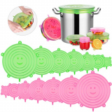 Newdora Tapas de Silicona Elásticas, 14 Tapas Silicona Ajustables Cocina, Reutilizable Fundas Protectoras para Alimentos Tapa Tazas, Boles o Tarros,Tapa del tazón, Lavavajillas, Microonda