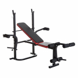 HOMCOM Banco de Pesas Multifuncional Tipo Banco de Musculación con Respaldo Ajustable Carga 150kg Acero 105x150x112cm