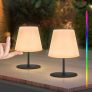 Postlucky Lámpara de Mesa LED Recargable Lámpara Mesa Exterior con Blanca Cálida 7 RGB Colores Metal Lámparas de Mesa Inalámbrica para Interior Restaurantes Jardín Camping – Negro