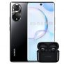 Honor 50 Smartphone 5G cámara cuádruple 108 MP, Memoria 6GB+128G, Pantalla OLED 6.57″ 120Hz, Dual SIM, Libre, Medianoche Negro + HONOR Earbuds 2 Lite Auriculares Inalambricos Bluetooth In-Ear, Negro