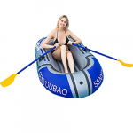 Staright Kayak Hinchable Material de PVC Canoa y Kayak Bote de Goma Espesar Barco de Pesca Inflable Plegable 150cm(Individuales sin Remo)
