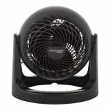 Woozoo by Ohyama, Ventilador de mesa / ventilador de escritorio potente y silencioso, 30W, Hélices 3D patentadas, Rotación de 360°, 3 velocidades, Para superficie 13m² – Woozoo PCF-HE15 – Negro