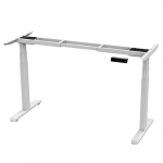AIMEZO Escritorio de la Computadora Escritorio Ajustable Escritorio de pie 3 Sección Patas Telescópicas de Acero 4 Controlador de Memoria Digital Capacidad de Cargamento 120kg (Blanco)