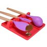 PASASABLE Soporte de cuchara de silicona resistente al calor 2 en 1, para utensilios de cocina con almohadilla de goteo, herramientas de cocina, soporte de cuchara de silicona, grande (rojo)