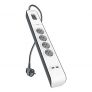 Belkin BSV401 SurgeStrip – Tira de protección contra sobretensiones de 4 vías con conexiones USB (2.4 A), blanco
