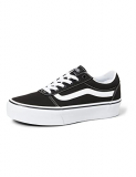 Vans Ward Platform Canvas Zapatillas Mujer, Negro (Canvas) Black/White 187), 36.5 EU (4 UK)
