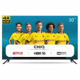 CHiQ Televisor Smart TV LED 50 Pulgadas 4K UHD, HDR 10/HLG, WiFi, Bluetooth (Solo Auriculares y Altavoces), Youtube, Netflix, Prime Video, 3 x HDMI, 2 x USB – U50H7L