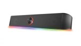 Trust Gaming Barra de Sonido con Iluminación RGB GXT 619 Thorne – Altavoces PC Gaming Estéreo 2.0, 12 W, Alimentación USB, 3,5 mm Jack, para PC, Ordenador Portátil, TV – Negro