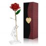 Cozime Rosa de Oro 24K con Base Soporte, Fresco Rosas Vivas con Caja de Regalo para Madre, Novia, Esposa, el Día de San Valentín, Navidad, Fiestas Doradas – Rojo (Rojo) (Rojo) (Rojo)