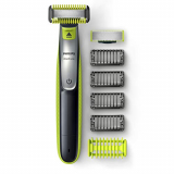 Philips OneBlade Cara + Cuerpo QP2630/30 – Recortador de Barba recargable con 4 Peines-guía para barba y 1 para Cuerpo, Recorta, Perfila y Afeita cualquier longitud en seco y húmedo